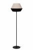 Lampa podłogowa lniany klosz owalny nowoczesna minimalistyczna uniwersalna klasyczna czarno-brązowa KALA 06724/01/73 LUCIDE